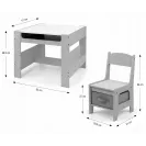 MILLY MALLY 5489 Zestaw mebli- Stolik i dwa krzesełka Sven Grey