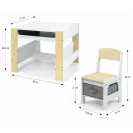 MILLY MALLY 5489 Zestaw mebli- Stolik i dwa krzesełka Sven Natural