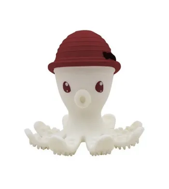 MOMBELLA Silikonowy Gryzak zabawka Ośmiornica Chimney Red