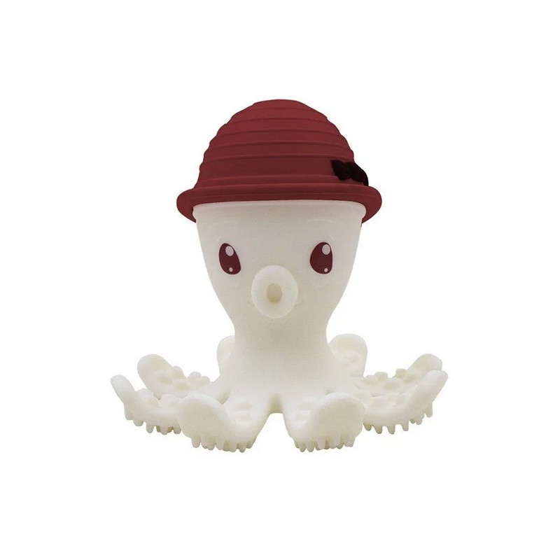 MOMBELLA Silikonowy Gryzak zabawka Ośmiornica Chimney Red