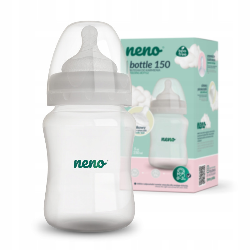 NENO BUTELKA ANTYKOLKOWA DO KARMIENIA 150ml + SMOCZEK 0-3m