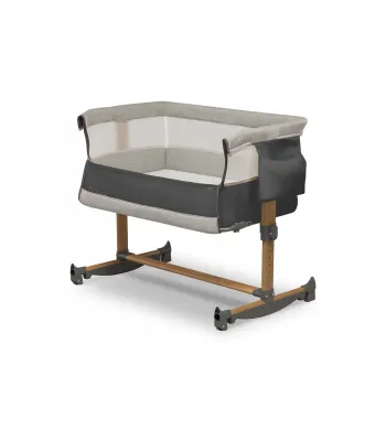 Łóżeczko dostawne LIONELO Leonie Grey Stone z materacem i torbą